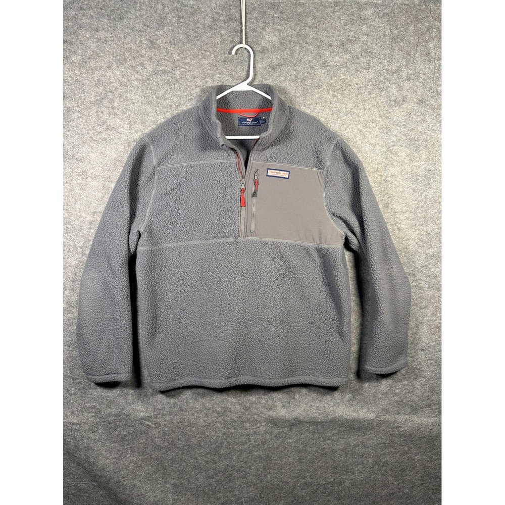 Vineyard Vines Mens Pullover Fleece Quarter Zip Gray XL Martha's Vineyard‎
